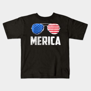 American Flag  Patriotic Fourth Kids T-Shirt